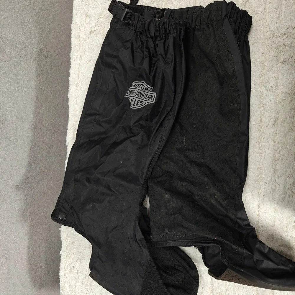 Harley Davidson Men XL Rain Gaiters Waterproof Boot Covers Biker Reflective Logo